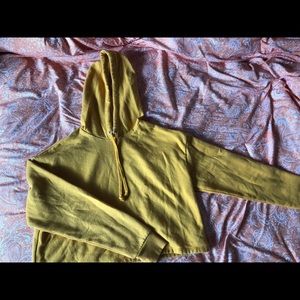 yellow cropped hoodie